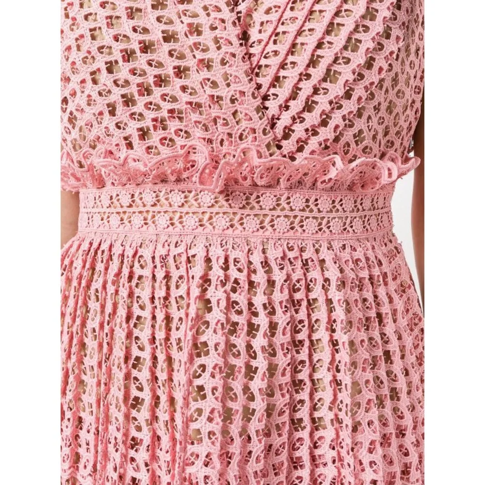 Self-Portrait Organza Cutwork Mini Dress with Ties - Picture 11 of 15
